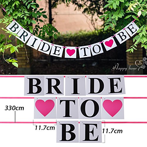 5 Stück “Bride to be” Dekoration Party set inkl. Schärpe, Strumpfband , Abzeichen, Schleier und Banner für zukünftige Braut Junggesellinnenabschied - 2