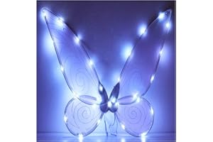 Aunaeyw Luminous Fairy Wings for Girls Children Adults Butterfly Fairy Wings Elf Angel Wings Halloween Costume for Sparkle Princess Party Favour