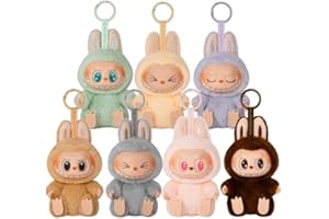 Ambizion “Labubu Have a Seat” portachiavi, pupazzo di peluche a sorpresa, giocattolo Kawaii Macarone, scatola sorpresa per cellulare, borsa e chiavi, regalo per Natale e compleanno,