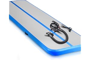 VENDOMNIA Airtrack Tapis de gymnastique, gonflable, 10/20 cm de haut, longueur : 1/2/3/4/5/6/7/8 m, avec pompe électrique et sac, tapis de tumbling, tapis d'entraînement, tapis de fitness, tapis de