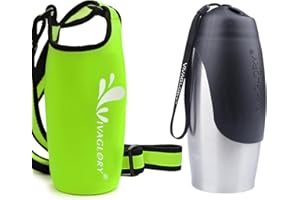 VIVAGLORY Borraccia in Acciaio Inossidabile 750ML & Porta Borraccia in Neoprene, Set Perfetto per Abbeverare il Cane, Ideale per Escursioni e Viaggi con Animali