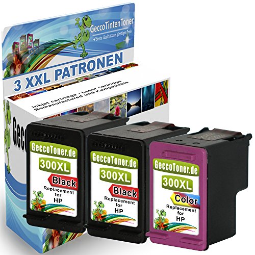 Alaskaprint 3er-Pack kompatible Druckerpatronen als Ersatz für HP 300 XL (Schwarz , Farbig)
