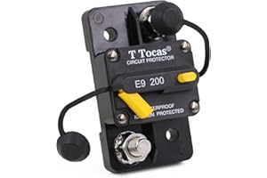 T Tocas Heavy Duty 200A Schutzschalter mit Manuelles Reset Sicherungshalter 12V - 48V DC, wasserdichte 200 Amp Leistungsschalter für Solar, Kfz Audio, Wohnmobil, Marine, Boot-Trolling Motor