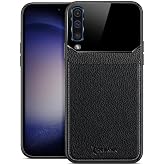 Zebana Samsung Galaxy A70 ile Uyumlu Kılıf Zebana Lens Deri Kılıf Siyah