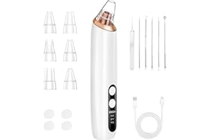 BUTBU Mitesserentferner Porenreiniger Porensauger, 6 Sonden und 3 Modi USB-Laden, Gesicht-Porensauger, zur Gesichtsreinigung, Akne Behandlung, Mitesser Sauger, Hautpflege, Mitesser Remover