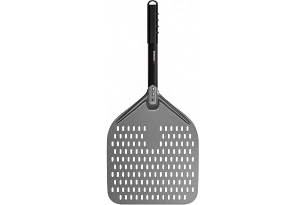 G.a HOMEFAVOR 30 cm perforerad pizzaspade, professionell rektangulär pizzaspade, hårt anodiserad aluminium vändande pizzaugnssspade 30 x 36 cm blad