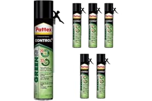 TMPPRO TMP PRO Pattex Bauschaum GreenQ - Effektive Dämmung- Fugenfüller für präzise Anwenungen, PU-Schaum zum Isolieren von Henkel (6 x 750ml)