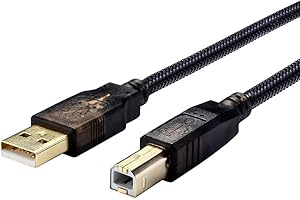 BLKING MIDI Cable,USB A to USB B cable Compatible with Instruments Piano, Midi Controller, Midi Keyboard, Audio Interface Recording, USB Microphone and More (25FT/7.5M)