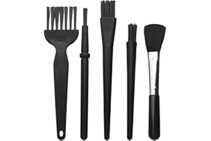 FRALNFIT PC Cleaning Kit, 5Pcs Portable Keyboard Cleaning Brushes, Mini Anti Static Brushes, Multi-Purpose Electronic Dust Cleaning Brush Kit for Computer Printer Car Player Camera