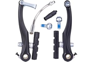 HOUSON Aluminum Alloy V-Brake Set for Mountain Bikes - Complete Set with Brake Pads, Cable Housing & Mounting Accessories - Universal Compatibility