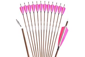 SHARROW 12P 32 Pollici 100% Freccia in Carbonio Puro Spine 340/400/500/600 Frecce da Tiro con L'Arco Freccia da Adulti con 4" Piuma Naturale Frecce per Arco Ricurvo Arco Composto