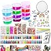 Produktbild ESSENSON Schleim-Kit - Schleim Selber Machen Kinder, beinhaltet klar Crystal Schleim, Glitter Sheet Gläser, Schleim Schaum Kugeln, Obst Scheibe, Goldfischglas Perlen