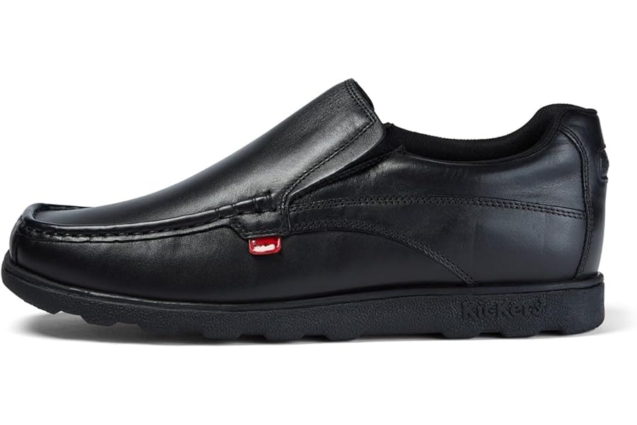 Kickers Men's Fragma Slip On Moc Toe Comfortable Leather Shoes | Smart Everyday School Look | Easy Slip-On Style, Cushioned for All-Day Wear