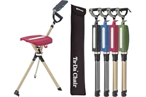STEP2GOLD Ta-Da Chair Série 2 Pro - Canne de Marche avec siège, Cadre léger en Aluminium, Tabouret Pliable Robuste (jusqu'à 136 kg), Facile à Plier, idéal pour la randonnée et l'extérieur - Ajustable