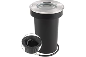 URing Faretto da incasso a LED orientabile IP67 attacco GU10 Faretti da Pavimento, 230V rotonde Luci da incasso a pavimento da Segnapasso esterno lampada da terra, 30cm cavo preinstallato