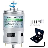 HUSETOO Motore DC 775 Motore DC 12 V Motore DC ad alta coppia Max 20000 RPM Cuscinetti a sfere Doppi Ruote di potenza silenzi