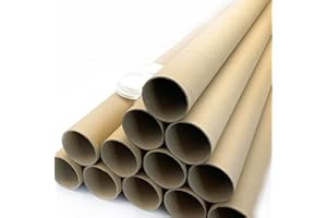 PATRONESMUJER 12 TUBOS DE CARTÓN RECICLADO PARA ENVÍO CON TAPAS DE PLÁSTICO. (95CM X 70MM)