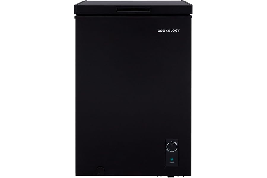 Cookology CCFZ99BK Freestanding Chest Freezer in Black - 99 Litre Capacity - For Kitchens, Outbuildings & Garages - Adjustable Feet & Temperature Controls - 4 Star Freezer Rating