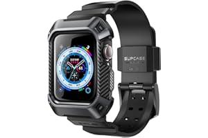 SUPCASE Unicorn Beetle Pro zaprojektowany dla Apple Watch Series 8/7/6/SE/5/4 [41/40 mm], wytrzymały futerał ochronny z paskami (czarny)