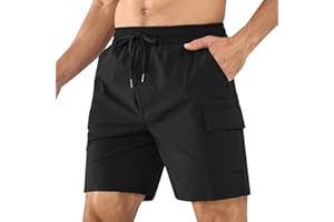 Superora Hombres Cargo Pantalones Cortos Transpirables de Secado Rápido y Elásticos de Corte Relajado Shorts para Deporte y Tiempo Libre,Utilitarios de Trabajo con Múltiples Bolsillos