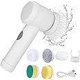 UCRAVO 5 in 1 Magic Brush, Electric Spin Scrubber, Handheld Wireless Cleaning Brush for Kitchen, Bathroom, Sink, Tile - Dishwashing and Pot Cleaning Artifact, Household Supplies