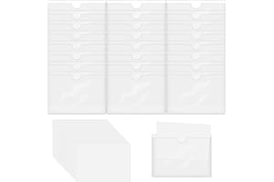 POPAPIE 36 Piezas Bolsillo Autoadhesivo 6 x 10 cm Fundas Autoadhesivas Tarjetas de Índice Bolsillos Adhesivos Transparentes para Home Office School