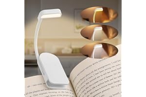 ABOHU LEDs Lampada Luce da Lettura per Libro, USB Ricaricabile Lampada da Lettura, Luce per Libri a Letto con Clip, 360°Flessibile Libro 3 Temperature di Colore 3 Luminosità Regolabili
