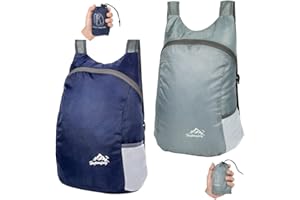 Feibmir 2 Ultra Lightweight Foldable Backpacks,Water Resistant Hiking Daypacks,Packable Rucksacks for Men Women Kids Travelling Outdoor Camping Climbing Cycling Walking