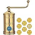 Whizzo Pure Brass Sev Sancha Machine with Free 6 Different Jali for Making Different Types of Sevaiya, Sev, Gathiya Murukku, Chakli, Bhujia Etc [900gm, Diamond]