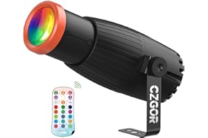 Luces Pinspot, Czgor Focos De Disco De Enfoque Manual, Luces Altas 16 Color LED 18W RGBW 4 En 1, Columnas Guía De Luz Súper Brillantes, Iluminación Efecto Escenario para Bola Discoteca Fiesta DJ Boda