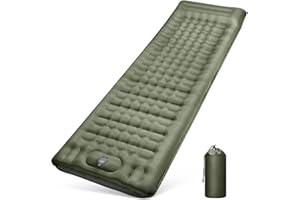 ‎WARMTUYO WARMTUYO Isomatte Camping, 12CM Verdicktes Aufblasbare Matratze Kleines Packmaß, Wasserdicht Luftmatratze Outdoor mit Fußpressepumpe und Kissen, Anti-Ripstop Schlafmatte für Wandern und Strand