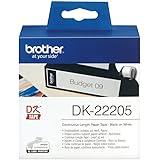 Brother DK-22205 Endlosetiketten (Papier, 62 mm breit, 30,48 m lang, für Brother QL-Etikettendrucker)