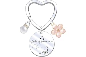 JRZDFXS Cadeau Belle Mere Porte Clef Cadeau Fete des Meres Original Cadeau Fête des Mères porte clef belle maman,Cadeau Merci Maman Noel Noël Cadeau Remerciement