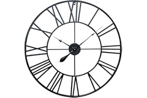 ANTIC BY CASA CHIC Casa Chic Reloj Pared Grande para Salon, Cocina y Oficina, Relojes Grandes Cocina y Comedor, Reloj Diseño Vintage de Metal, Reloj Cocina Cuarzo, Marco Robusto Interior/Exterior, Silencioso, 76cm
