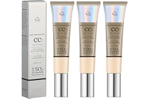 BAINUAI Cc Cream With Spf 50+, Anticernes, Fluide Fond De Teint Couvrant Imperfections, Durable Maquillage Nude Hydratant Cc Crème, Anti-Terne Et Anti-Rougeurs (3)