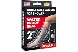 MIGHTY-X Waterproof Leg Cover for Shower - 2pk - Tight Seal - Reusable Adult Half Leg Cast Protectors - - Easy to Use for Plaster on Knee, Ankle, and Foot