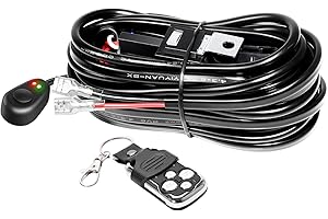 Willpower 12V LED Light Bar Strobe Flash Wiring Harness Cable Kit, 10ft 18AWG, DC 40A, ON/OFF Remote Control Switch for Car Off Road Truck SUV UTE ATV 4x4 LED Fog Work Lamps (1 Lead)