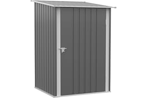 Outsunny Abri de Jardin 1m² - Remise pour Outils - cabanon Porte verrouillable - dim. 1L x 1,03l x 1,6H m - tôle d'acier ondulée Gris