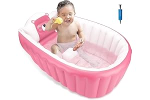 MONODEAL baignoire gonflable pour bébé été bain doux bassin de natation pliable antidérapant baignoire voyage épaissi bébé siège de bain bassin bébé baignoire (6 mois -5 ans)