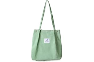 Bikasun Borsa a Tracolla Donna Borsa in Velluto a Coste Borsa a Tracolla da Donna Shopper Borsa Grande Capacità per Uso Quotidiano Ufficio Gite Scolastiche e Shopping