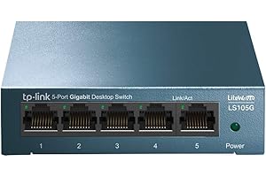 TP-Link LS105G - Switch Ethernet 5 Puertos (10/100/1000Mbps), Switch Gigabit, Switch WiFi, Carcasa metálica, Ultraligero, Dis
