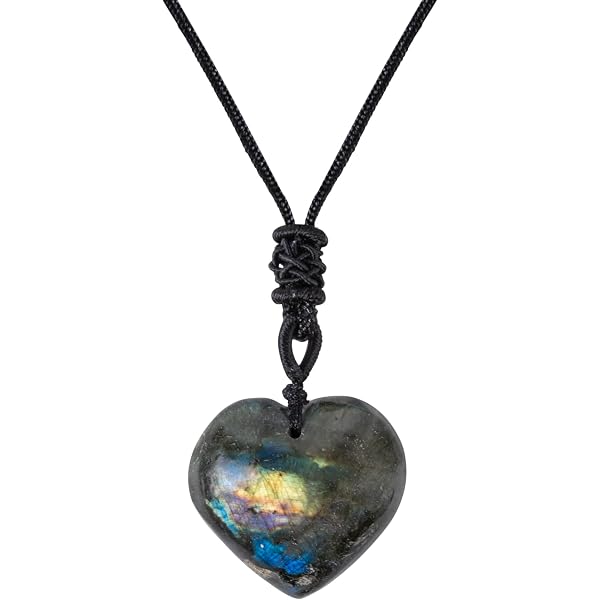 Aitelei Collana con ciondolo in cristallo di fluorite blu-verde