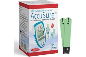 AccuSure Glucometer Test Strips, 50 Strips (Only Strips) Blue