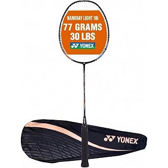 Yonex Nanoray Light 18i Graphite Badminton Racquet with Free Full Cover (77 Grams, 30 Lbs Tension, Black)