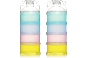 JIAHUADE Milchpulver Portionierer Baby,4 Lagiger Milch Pulver Spender,Säuglingsnahrung Kasten,Formel Milchpulver Zufuhr Tragbare,Milchpulver Spender Stapelbare,Milchpulver Box(2 Stück,BPA-frei)