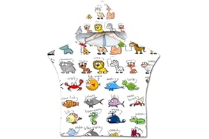 Odot Poncho Toalla de baño en la Playa con Capucha, niños Albornoz Playa Algodón Secado rápido Robe Natación Surf portátil baño Bolsa Almacenamiento