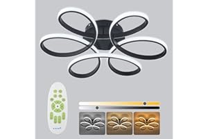 XEMQENER LED Ceiling Lights, 65W Dimmable Chandeliers with Remote & Memory Function, Modern LED Ceiling Lamp Color and Brightness Adjustable for Living Room, Bedroom, Kitchen, Hallway, Office