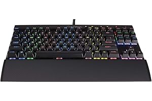 ‎CORSAIR Corsair K65 Rapidfire RGB Mechanical Gaming Keyboard (Cherry MX Speed Switches, Per Key Multicolour RGB Backlighting, Ten-Keyless Design, Detachable Wrist Rest, UK La