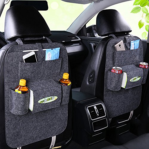 2 Pcs Fristee Rückseite Sitz Auto Organizer für Kinder mit Tablet Halterung mit Kick Matte und Sitz cover-double - 5