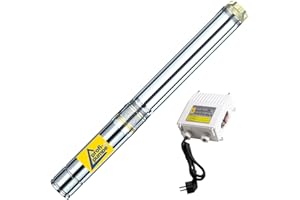 AMUR Bomba Sumergible - Bomba DE Agua - Bomba Sumergible para POZOS - Fuente-Star-250-4 (3" 250 Watt) Bomba para POZOS Profundos - Bomba DE Acero Inoxidable - Bomba DE Jardin